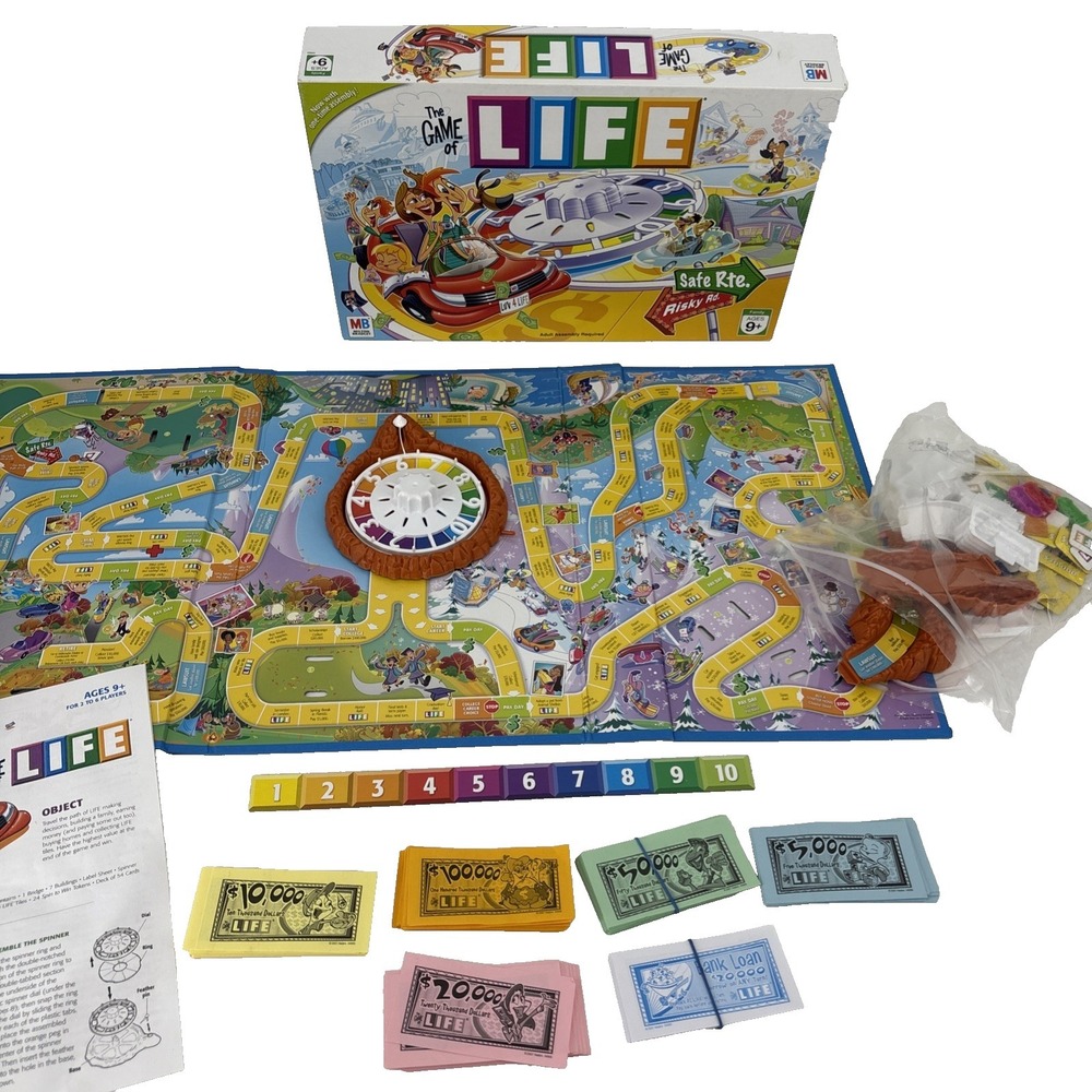The‎ Game of Life COMPLETE Milton Bradley 2000 Classic Board Game Kids Wheel